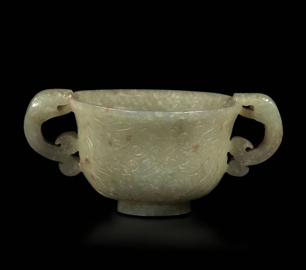 A jade cup, China, Qing Dynasty, Qianlong period
