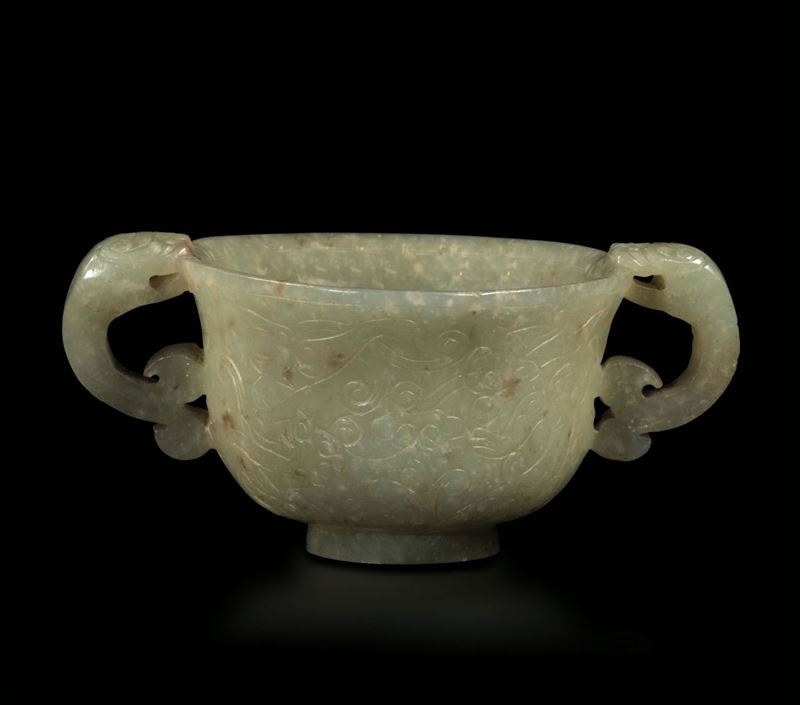 A jade cup, China, Qing Dynasty, Qianlong period  - Auction Fine Chinese Works of Art - Cambi Casa d'Aste