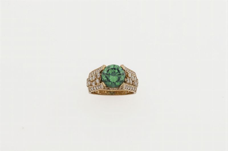 Irradiation diamond ring. Signed Enrico Cirio  - Auction Fine Jewels - Cambi Casa d'Aste