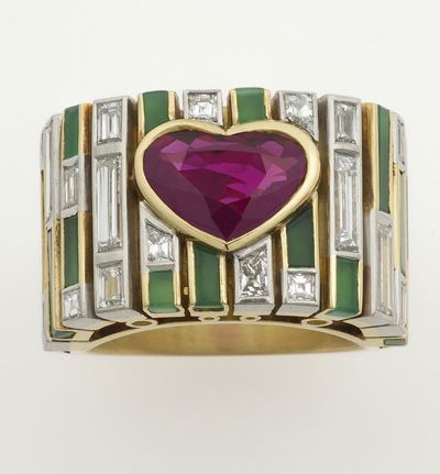 Enrico Cirio. Anello “cuore in un Prato”