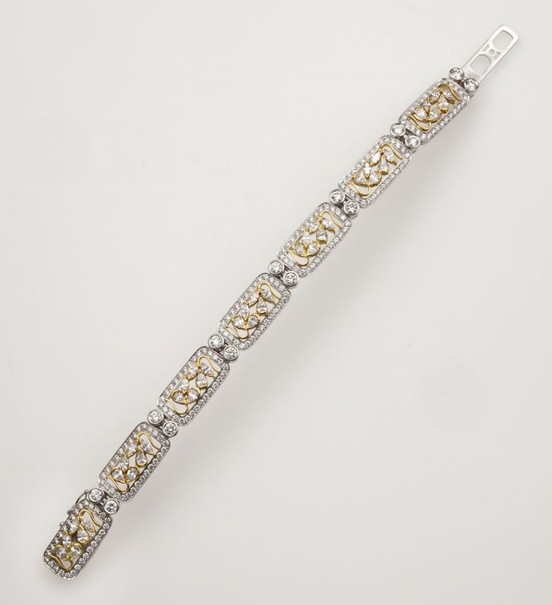 Diamond and gold bracelet. Signed Enrico Cirio  - Auction Fine Jewels - II - Cambi Casa d'Aste