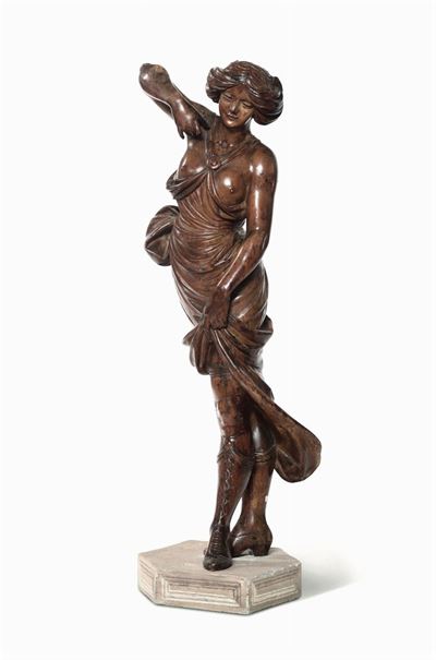 Fugura di Ragazza a Seno Nudo. Scultore della Metà del XX Secolo