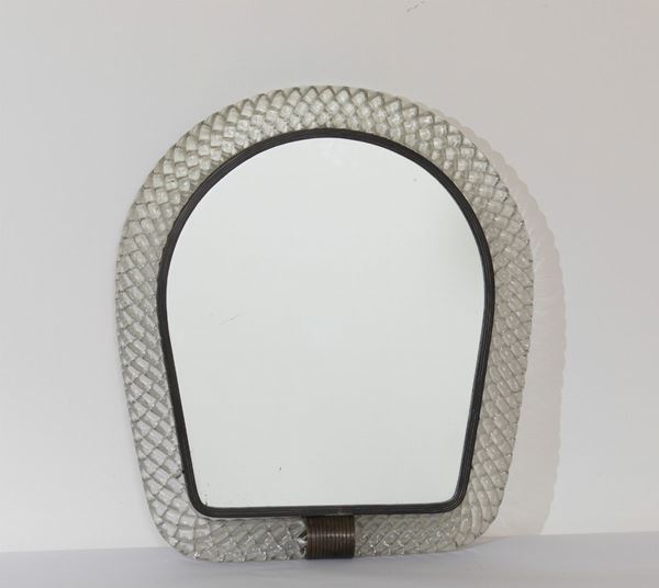 Venini, a mirror with a Torchon glass frame