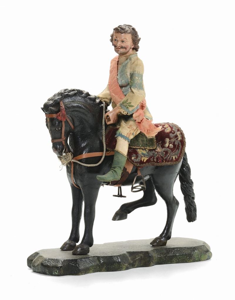 Cavallo con cavaliere, Genova, XIX secolo  - Asta Scultura e Oggetti d'Arte - Cambi Casa d'Aste