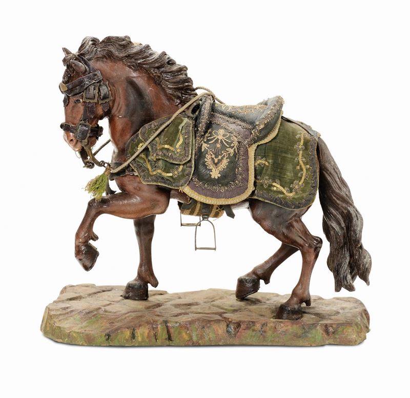 Cavallo con finimenti, bottega di Pasquale Navone, Genova, XVIII-XIX secolo  - Auction Sculpture and Works of Art - Cambi Casa d'Aste