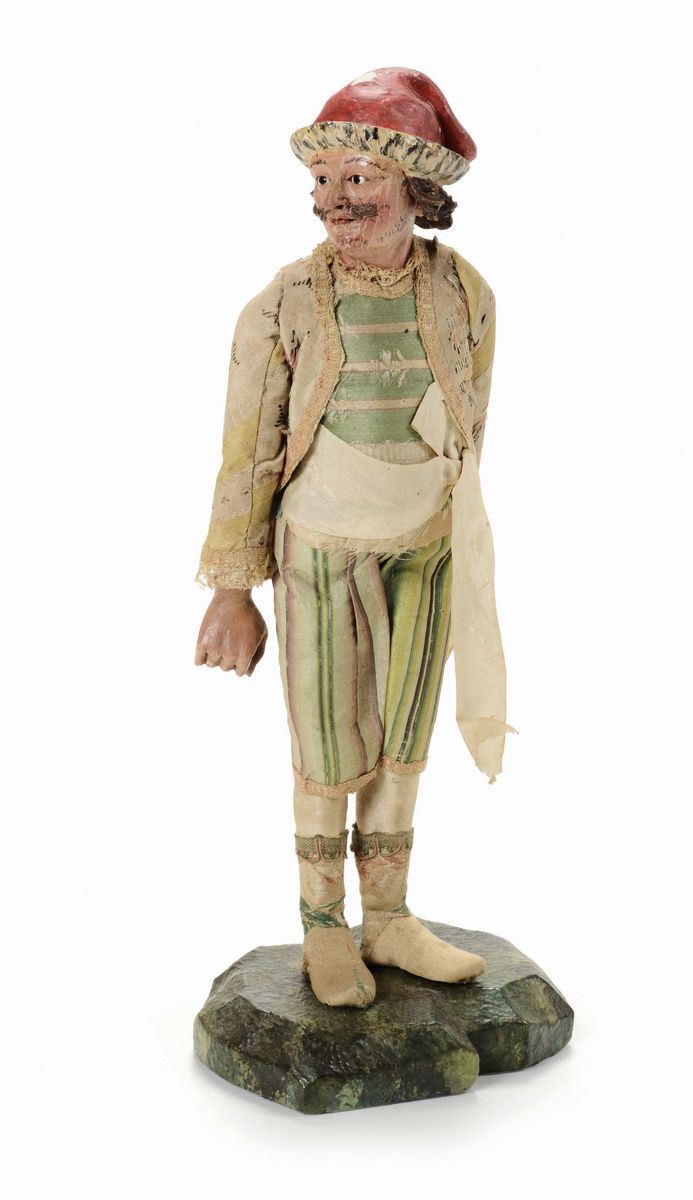 Figura di turco con giacca beige e calzoni a righe, bottega di Pasquale Navone, Genova, XVIII secolo  - Auction Sculpture and Works of Art - Cambi Casa d'Aste