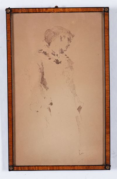 Giacomo Favretto (1849-1887)ritratto di Giovane Donna