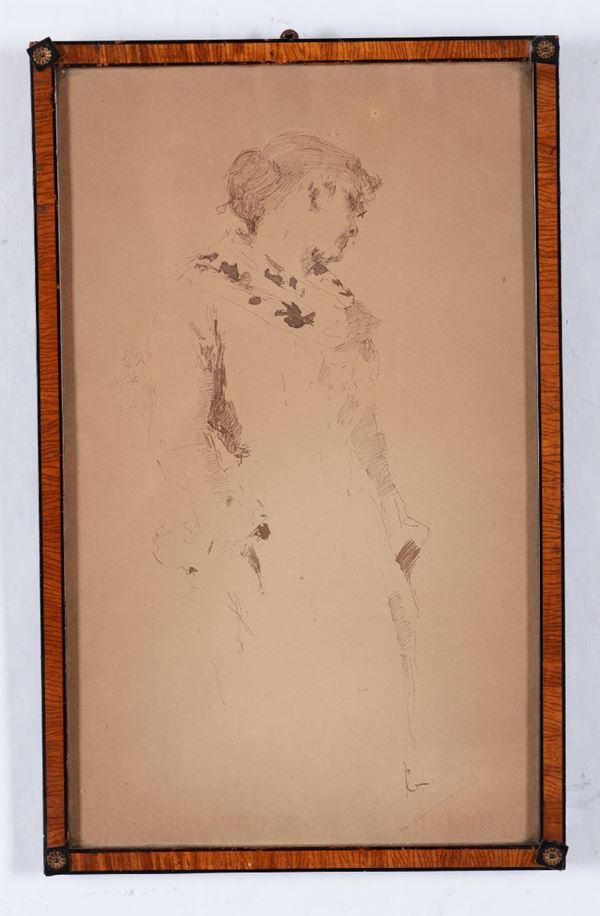 Giacomo Favretto (1849-1887) Ritratto di giovane donna
