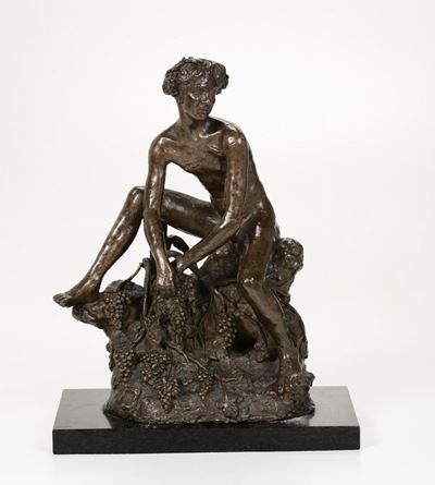 Scultura in Bronzo a Cera Persa Raffigurante Bacco, Datato 1954