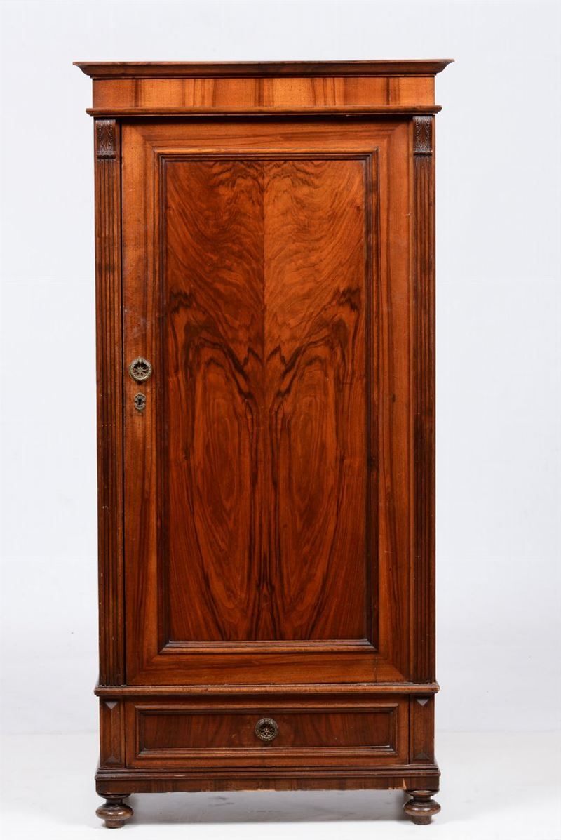 Piccolo armadio Luigi Filippo in piuma mogano, Nord Italia fine XIX secolo  - Auction Fine Art Timed Auction - V - Cambi Casa d'Aste