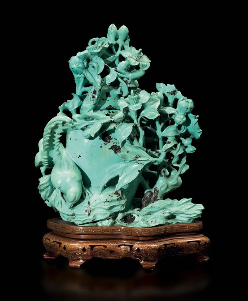 A turquoise vase, China, early 1900s  - Auction Fine Chinese Works of Art - Cambi Casa d'Aste