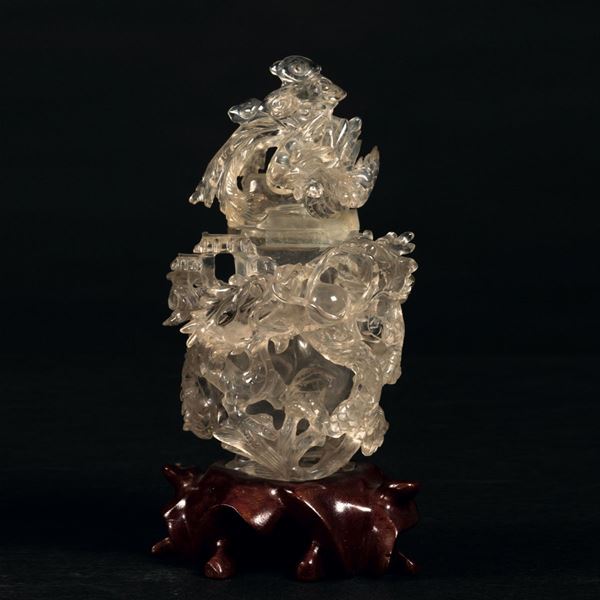 A rock crystal vase, China, early 1900s
