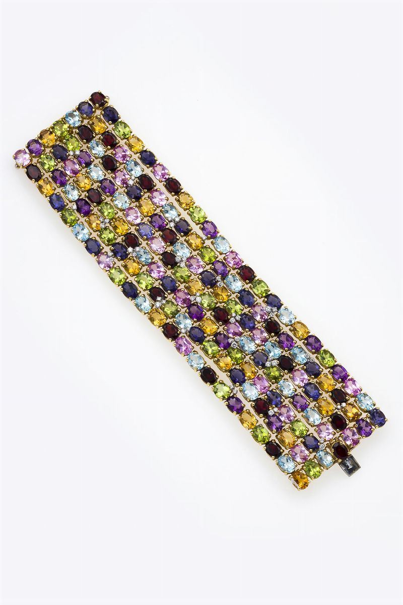 Multicoloured gem-stone bracelet  - Auction Fine Jewels - Cambi Casa d'Aste