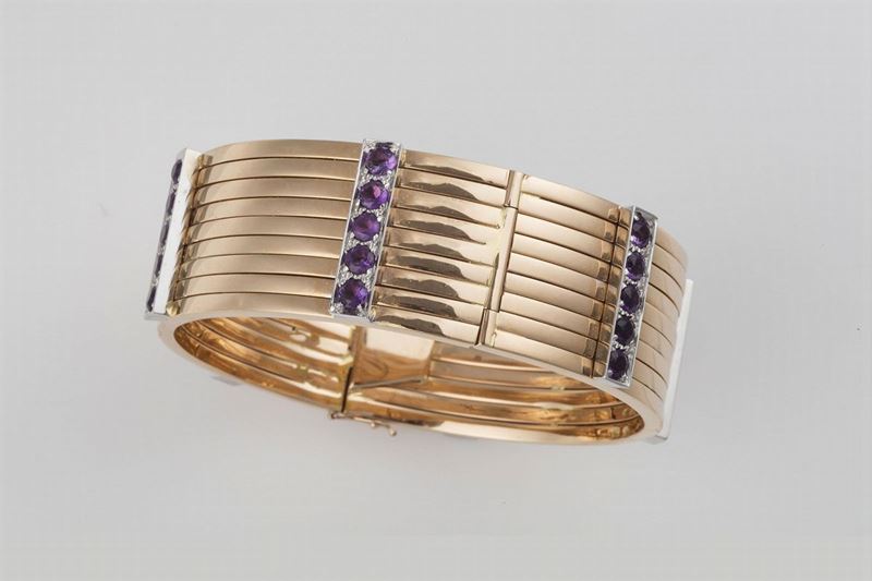 Amethyst and gold bangle  - Auction Fine Jewels - Cambi Casa d'Aste