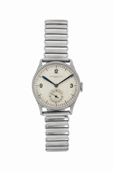 Vacheron Constantin, Geneve. Raro, Orologio da Polso, in Acciaio con Quadrante a Settori Bitonale...