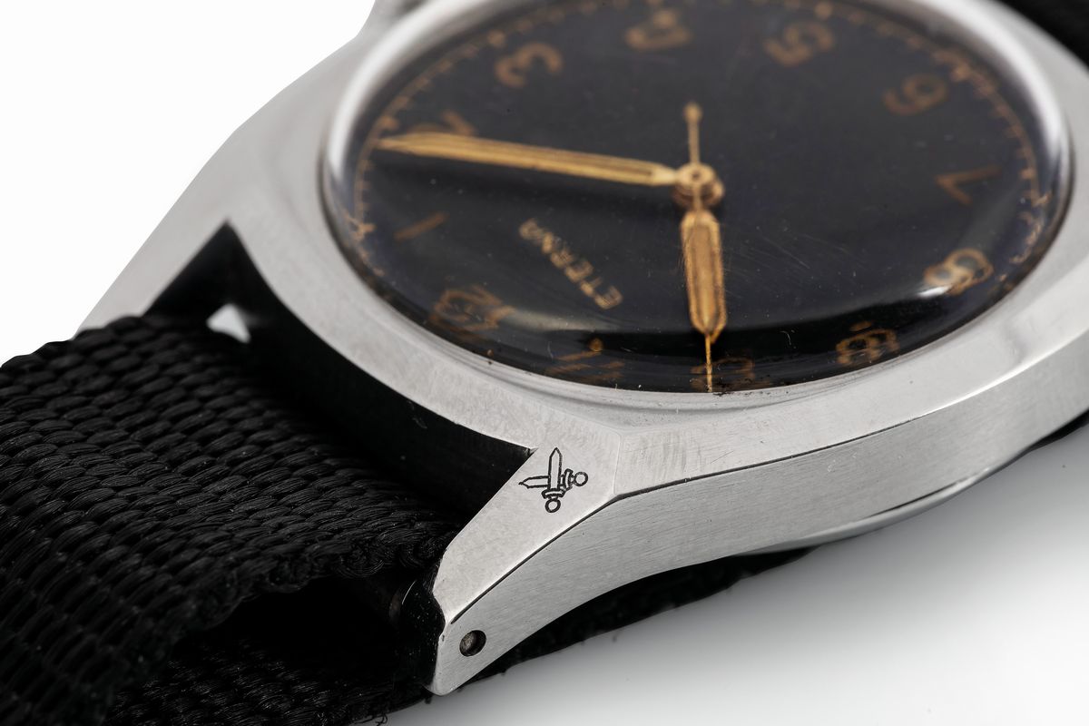 Eterna. Orologio da Polso, Militare, in Acciaio, Impermeabile. Realizzato nel 1940 Circa