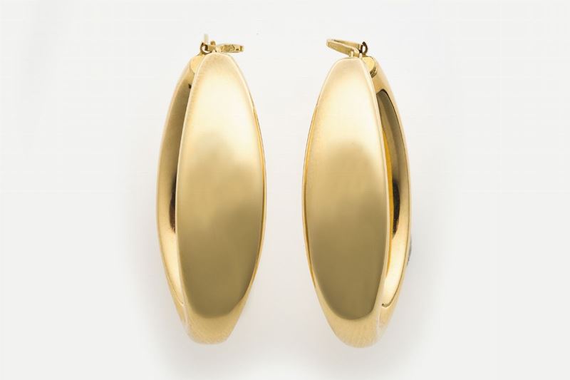 Pair of gold pendent earrings. Signed Charles Garnier Paris  - Auction Jewels Timed Auction - Cambi Casa d'Aste