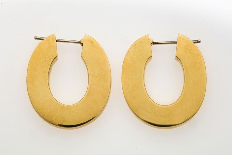 Pair of gold earrings. Signed Charles Garnier Paris  - Auction Jewels Timed Auction - Cambi Casa d'Aste