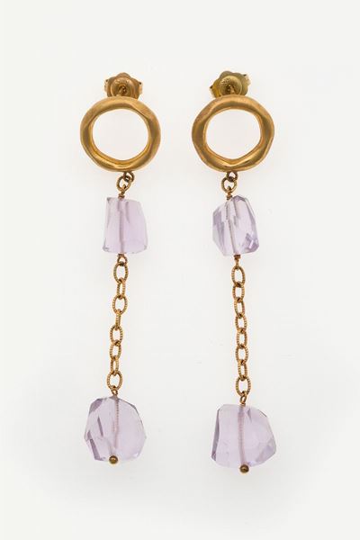 Calgaro. Orecchini Pendenti con Ametiste