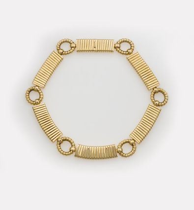 Gold tubogas necklace. Signed Weingrill  - Auction 100 designer jewels - Cambi Casa d'Aste