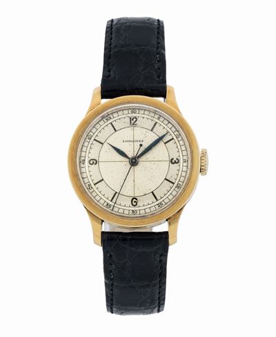Longines, Calatrava Quadrante a Settori. Raro Orologio da Polso, in Oro Giallo 18k. Realizzato ne...