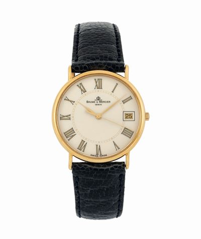 Baume & Mercier, Geneve, Ref. 15205. Orologio da Polso, al Quarzo, in Oro Giallo 18k con Datario ...