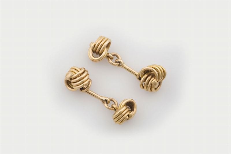 Pair of gold cufflinks  - Auction Fine Jewels - Cambi Casa d'Aste