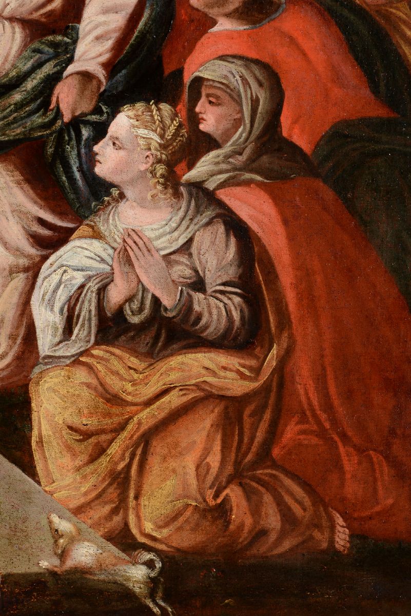Scuola Veneta del XVII Secolocoppia di Dipinti Raffiguranti Resurrezione di Lazzaro e Interno di ...