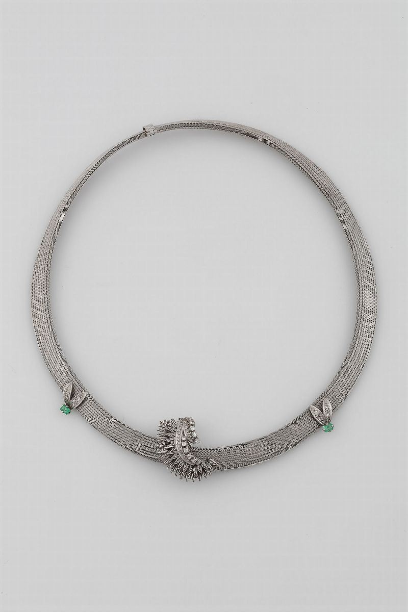 Diamond, emerald and gold necklace  - Auction Fine Jewels - Cambi Casa d'Aste