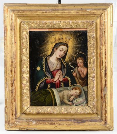 Scuola del XVI-XVII Secolomadonna con Bambino e San Giovannino