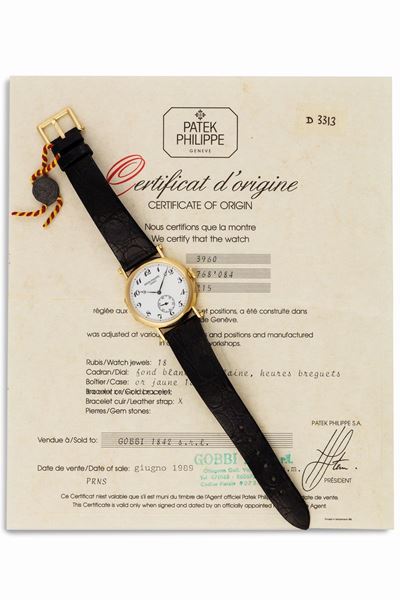 Patek Philippe, Genève Officier, Movimento No. 768084, Cassa No. 2862996, Ref. 3960j. Orologio da...