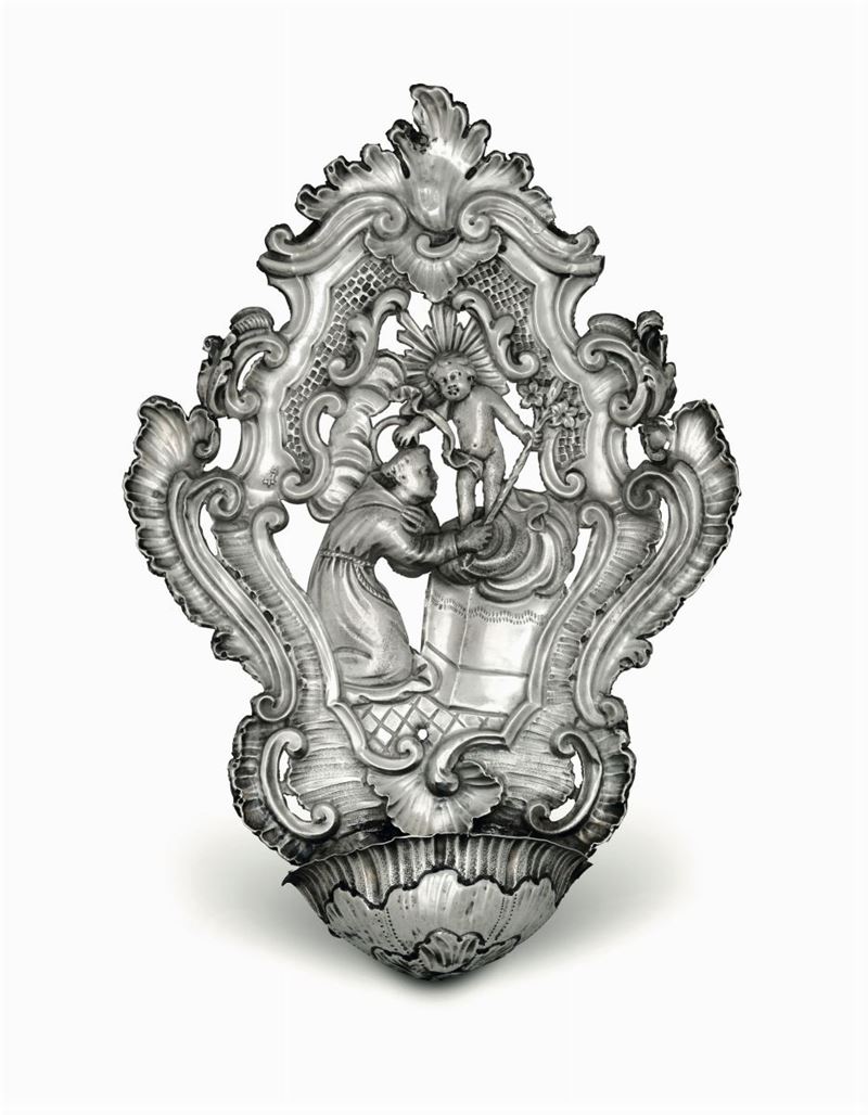 A holy water fount, Genoa, late 18th century  - Auction Collectors' Silvers - Cambi Casa d'Aste