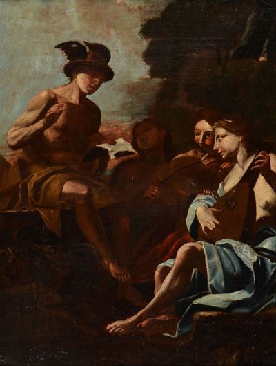Scuola Romana del XVII Secolomercurio e Musici