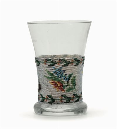 Bicchiere in Vetro con Perline, XIX Secolo