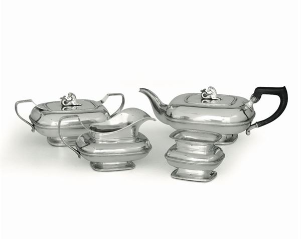 A silver tea set, Netherlands, 19th century