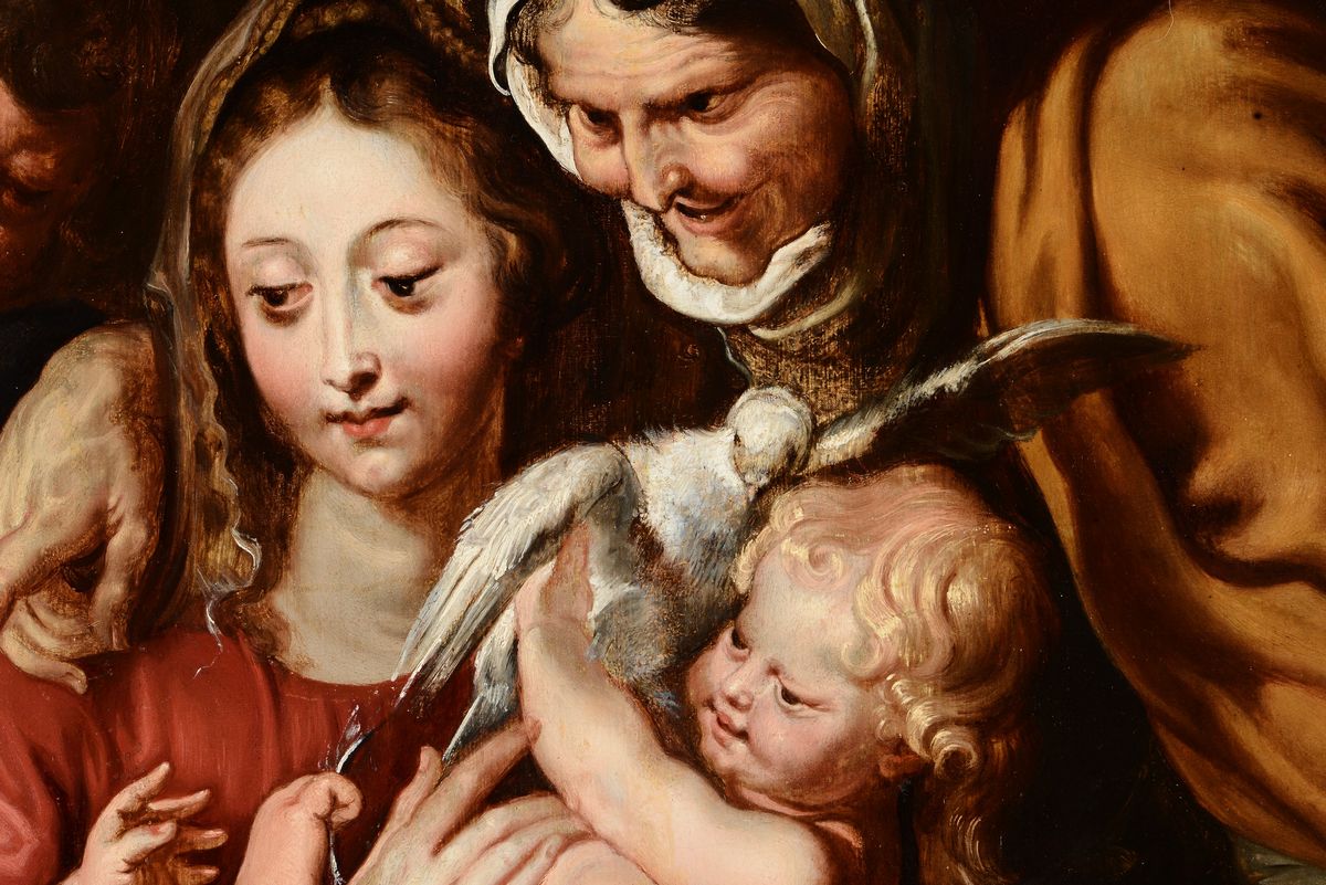 Pietro Paolo Rubens (siegen 1577 - Anversa 1640), Attribuito Asacra Famiglia, 1602-1606
