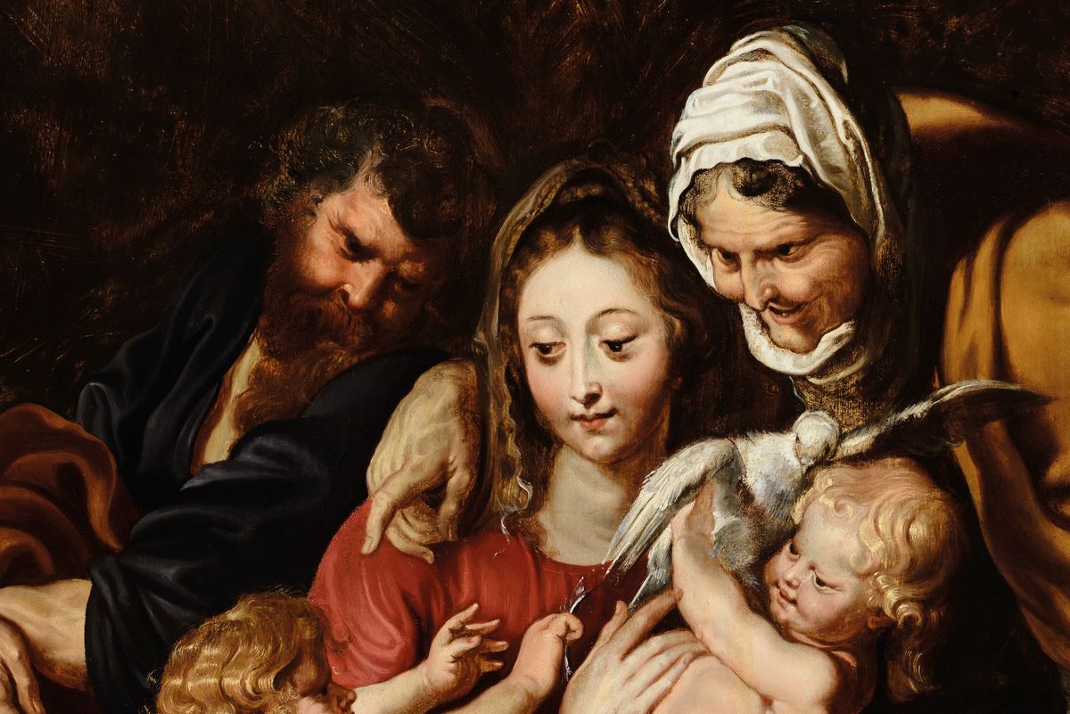 Pietro Paolo Rubens (siegen 1577 - Anversa 1640), Attribuito Asacra Famiglia, 1602-1606