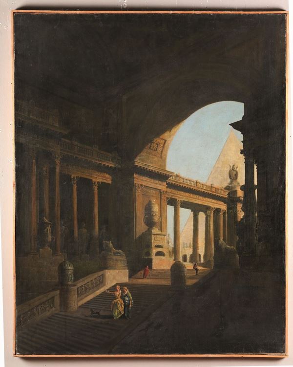 Pierre Antoine Demachy (1723- 1807), attribuito a Capriccio architettonico