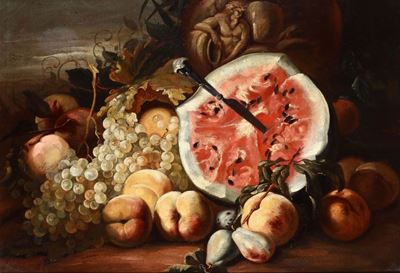 Scuola Italiana Probabilmente del XVIII Secolonatura Morta con Frutta