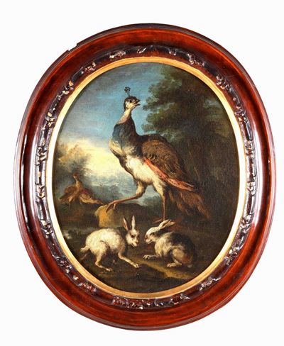 Angelo Maria Crivelli Detto il Crivellone (milano ?-1730 Circa), Scuola Delpavone con Lepri