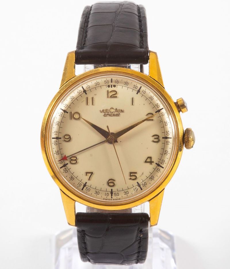VULCAIN, Cricket, orologio da polso, in acciaio e laminato, con funzione di sveglia. Realizzato nel 1960 circa  - Auction Fashion, Vintage and Watches Timed Auction - Cambi Casa d'Aste