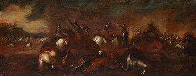 Scuola Italiana del XVIII Secoloscontro tra Cavalieri