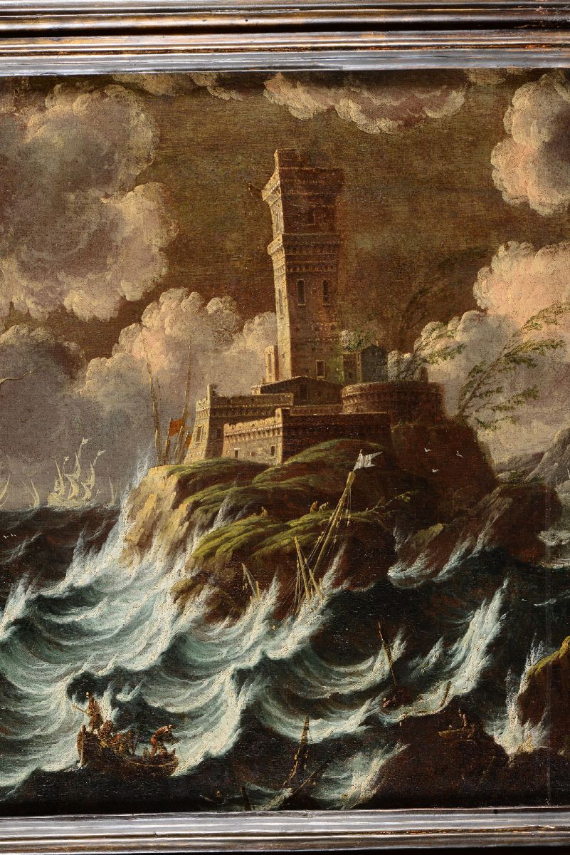 Pieter Mulier Detto il Tempesta (haarlem 1637 - Milano 1701), Cerchia Dinaufragio con Imbarcazion...