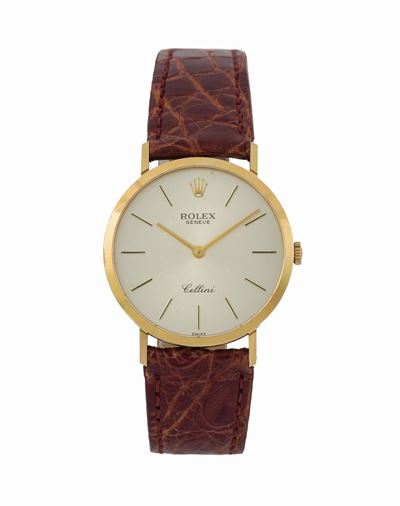 Rolex, Genève, Cellini Cassa No. E462617, Ref. 4112. Orologio da Polso, in Oro Giallo 18k con Fib...