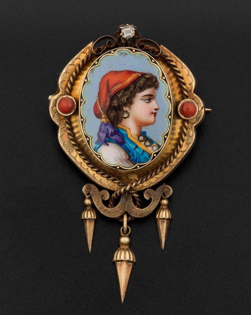 Miniature brooch  - Auction Fine Coral Jewels - I - Cambi Casa d'Aste