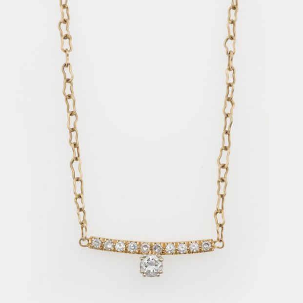 Diamond and gold necklace.  - Auction Jewels Timed Auction - Cambi Casa d'Aste