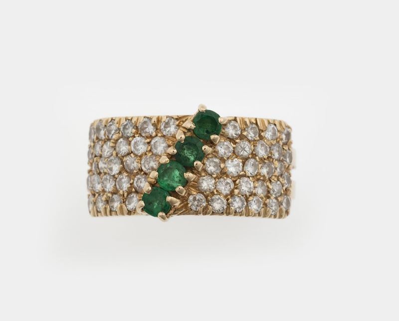 Emerald and diamond ring. Signed Repossi. Fitted case  - Auction Jewels Timed Auction - Cambi Casa d'Aste