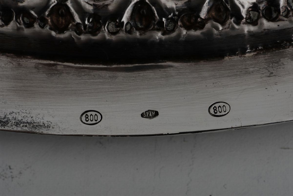 Brocca in Argento in Argento Fuso, Sbalzato e Cesellato. Argenteria Artistica Milanese, Terzo Qua...