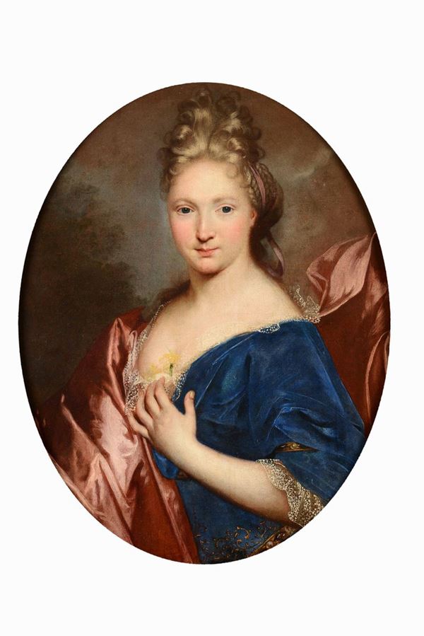 Scuola francese del XVII-XVIII secolo Ritratto di dama