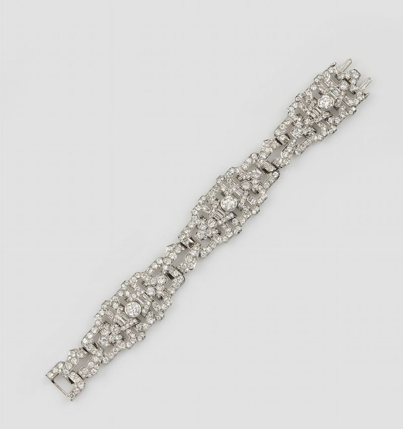 Diamond and platinum bracelet  - Auction Fine Jewels - III - Cambi Casa d'Aste